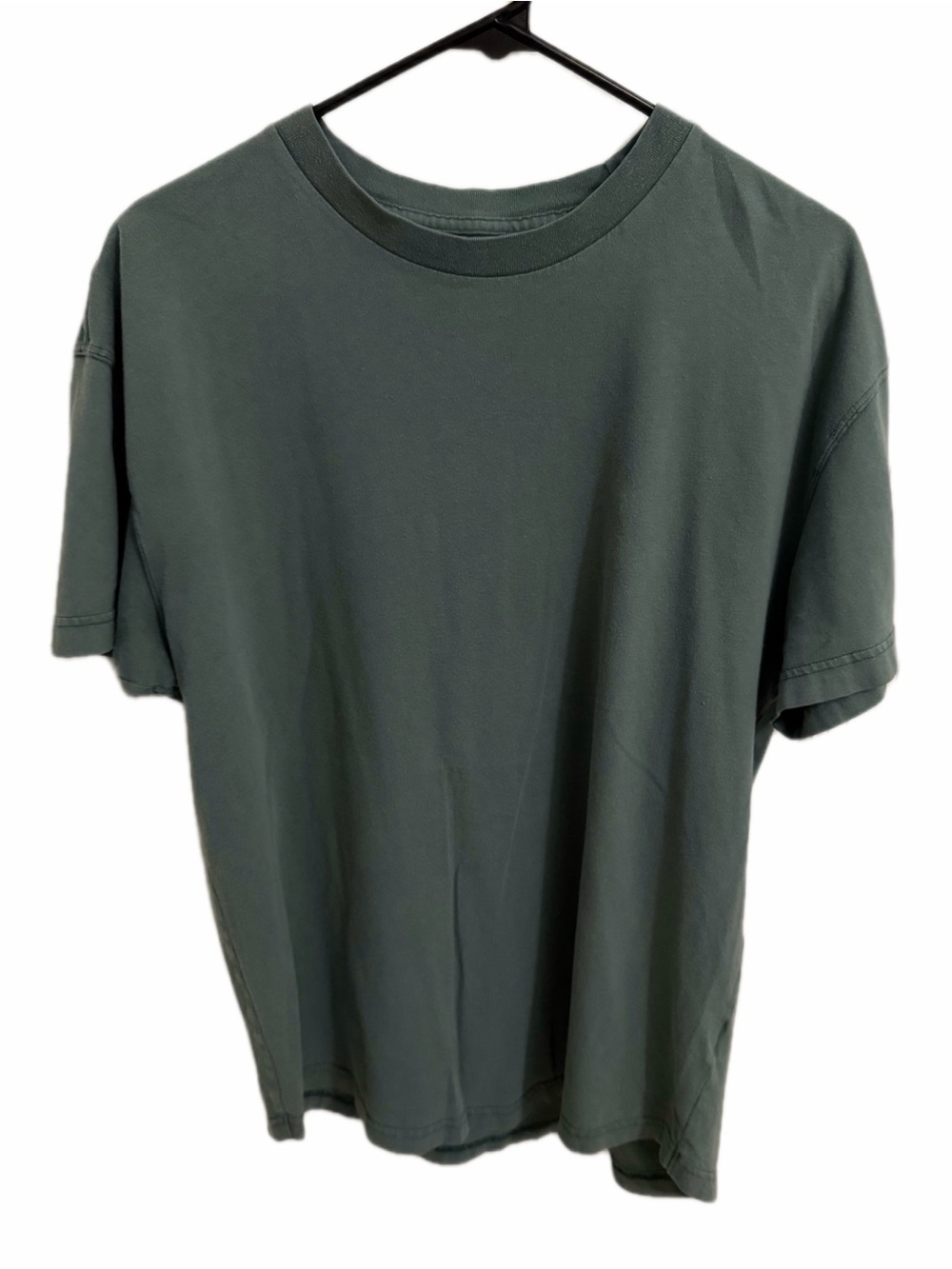 Abercrombie & Fitch Curved Hem Tee, Soft AF Essentials Relaxed, Size Large Green